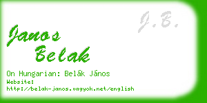 janos belak business card