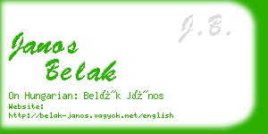 janos belak business card